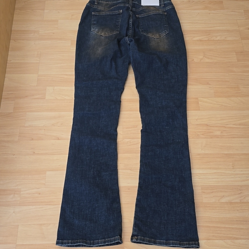 BoohooMAN Dark Blue Tall Stretch Skinny Jeans with Contrast Stitching Size 32 - Picture 8 of 11